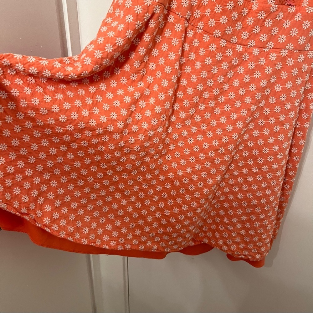 Trixxi Sun Dress Orange Peach White Embroidered Flowers 3X spaghetti straps - Picture 6 of 12